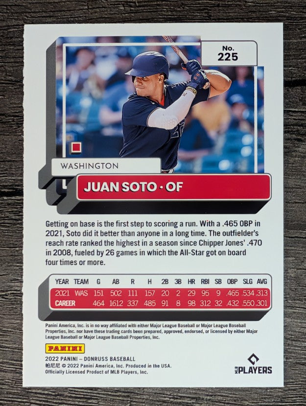 2022 Donruss Variations #225 Juan Soto