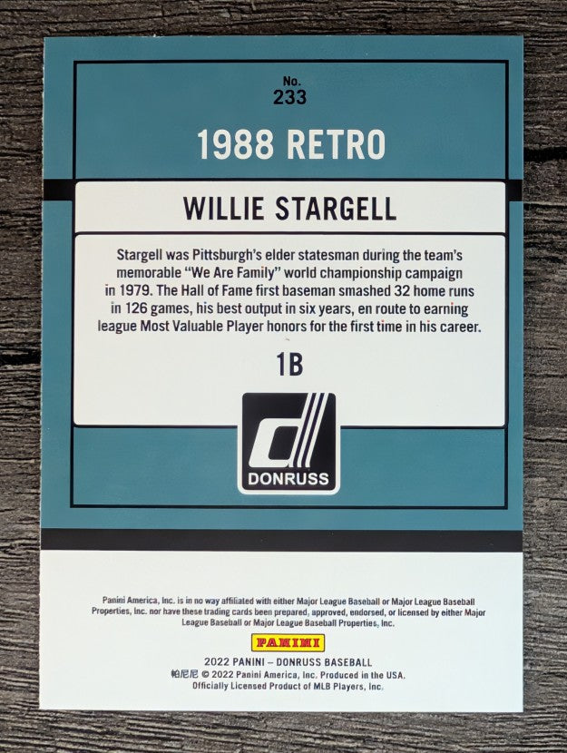 2022 Donruss Variations #233 Willie Stargell RETRO