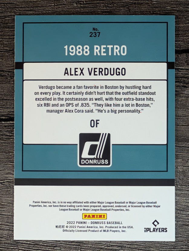 2022 Donruss Variations #237 Alex Verdugo RETRO