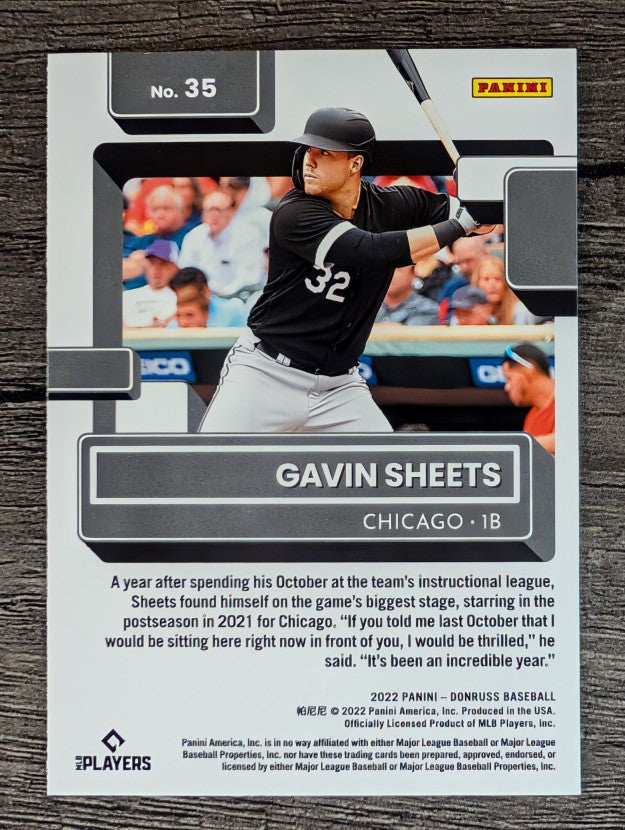 2022 Donruss #35 Gavin Sheets RR RC