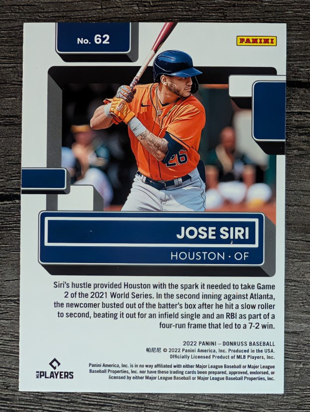 2022 Donruss #62 Jose Siri RR RC