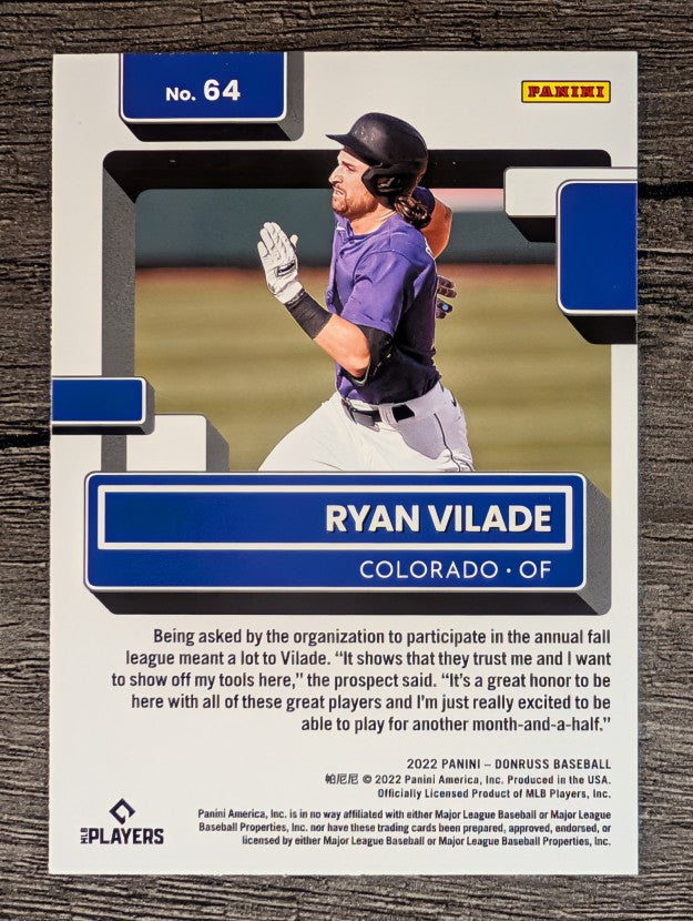 2022 Donruss #64 Ryan Vilade RR RC