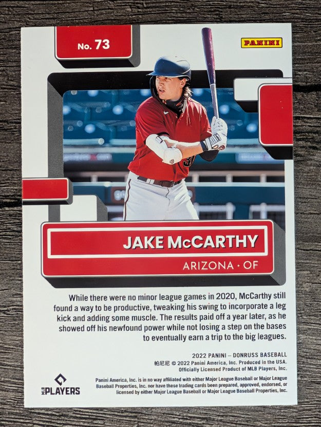 2022 Donruss #73 Jake McCarthy RR RC