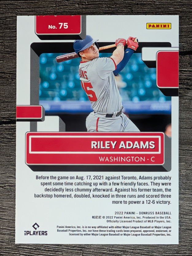 2022 Donruss #75 Riley Adams RR RC