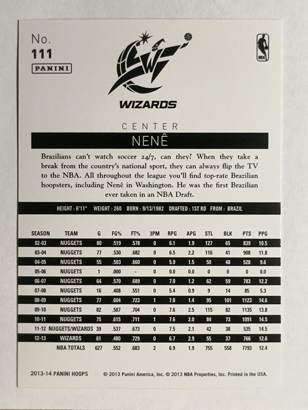 2013-14 Hoops Gold #111 Nene