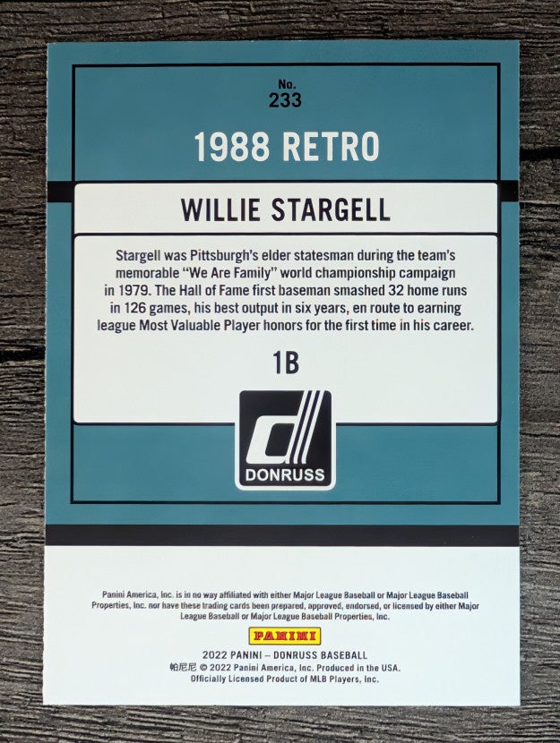 2022 Donruss Variations #233 Willie Stargell RETRO