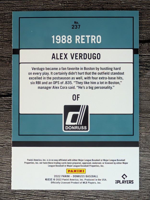 2022 Donruss Variations #237 Alex Verdugo RETRO