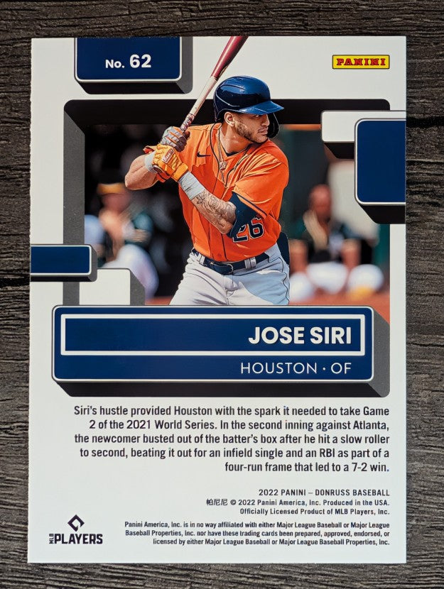 2022 Donruss #62 Jose Siri RR RC