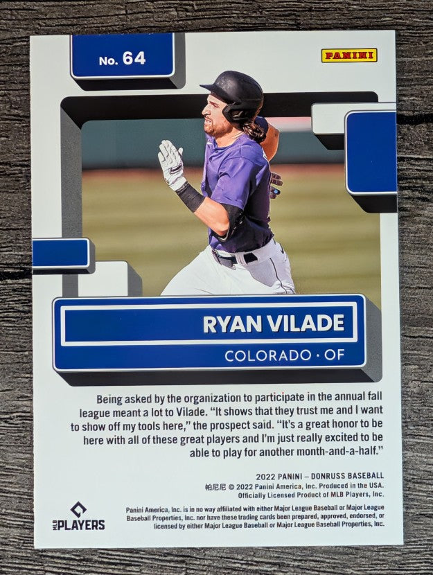 2022 Donruss #64 Ryan Vilade RR RC