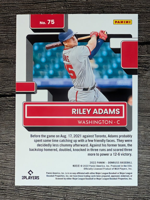 2022 Donruss #75 Riley Adams RR RC