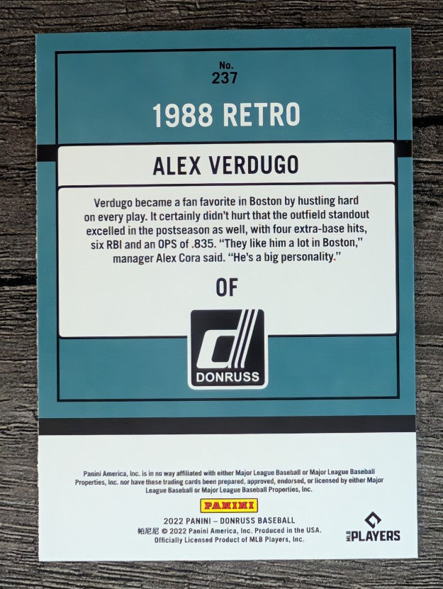 2022 Donruss Variations #237 Alex Verdugo RETRO