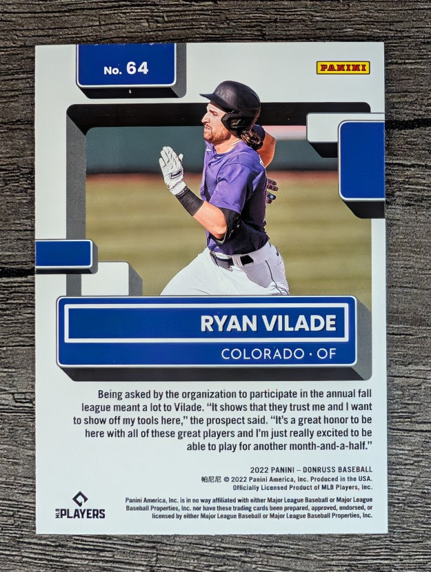 2022 Donruss #64 Ryan Vilade RR RC
