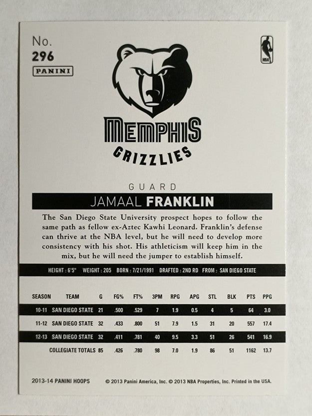 2013-14 Hoops Gold #296 Jamaal Franklin