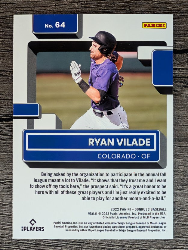 2022 Donruss #64 Ryan Vilade RR RC