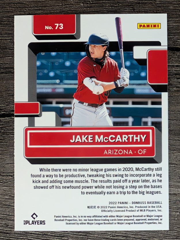 2022 Donruss #73 Jake McCarthy RR RC