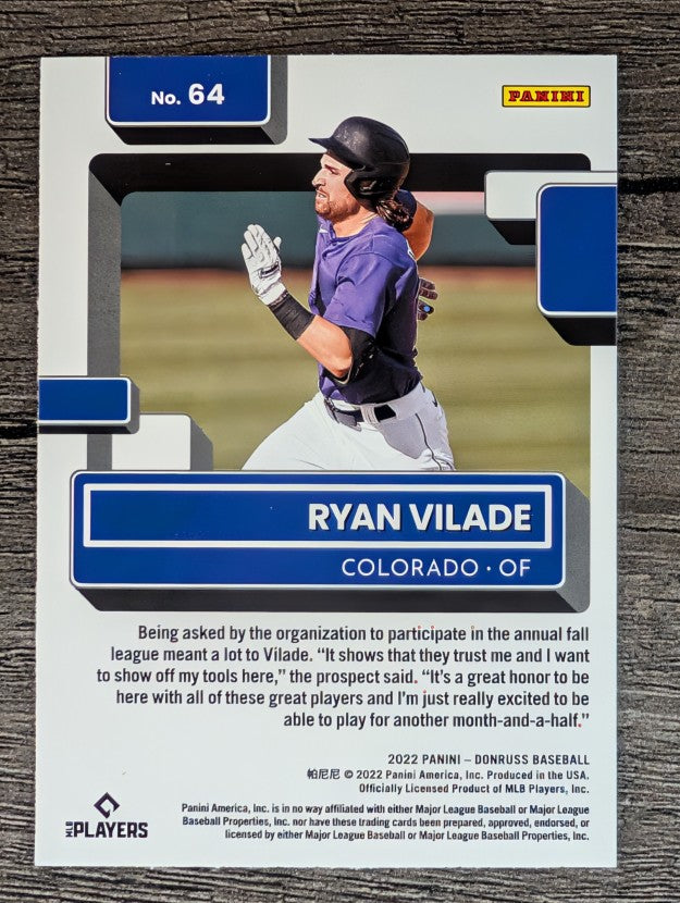 2022 Donruss #64 Ryan Vilade RR RC