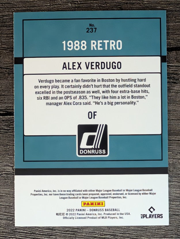 2022 Donruss Variations #237 Alex Verdugo RETRO
