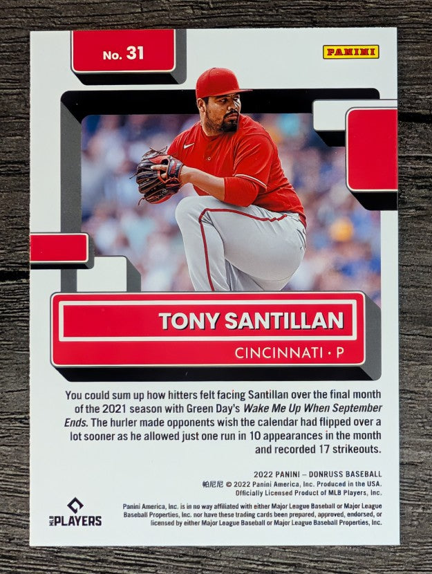2022 Donruss #31 Tony Santillan RR RC