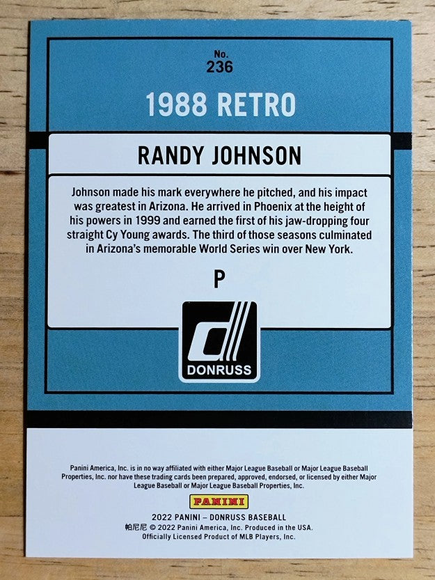 2022 Donruss Holo Blue #236 Randy Johnson RETRO