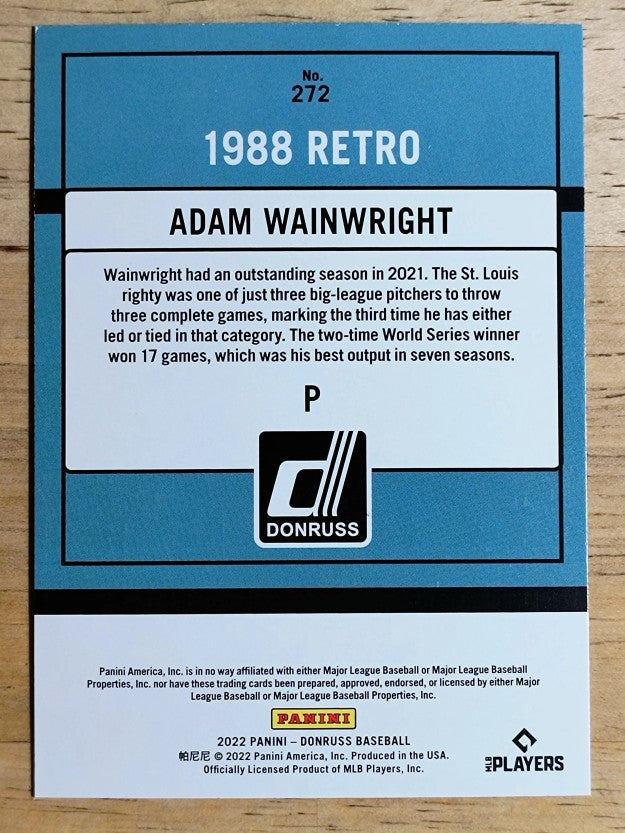 2022 Donruss Holo Blue #272 Adam Wainwright RETRO