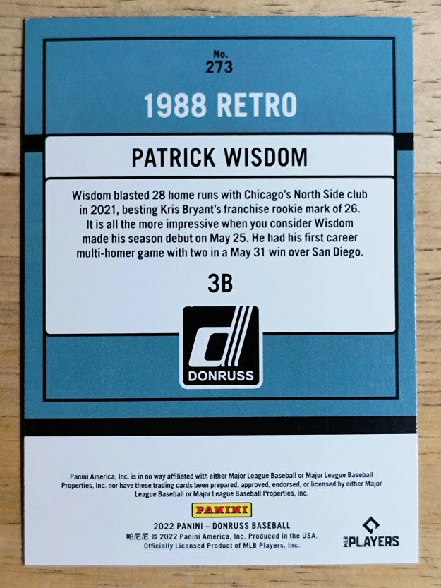 2022 Donruss Holo Blue #273 Patrick Wisdom RETRO