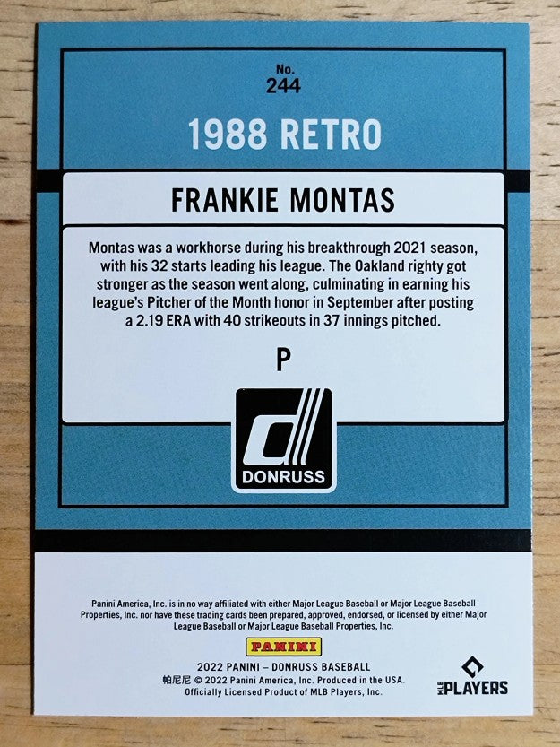 2022 Donruss Holo Blue #244 Frankie Montas RETRO