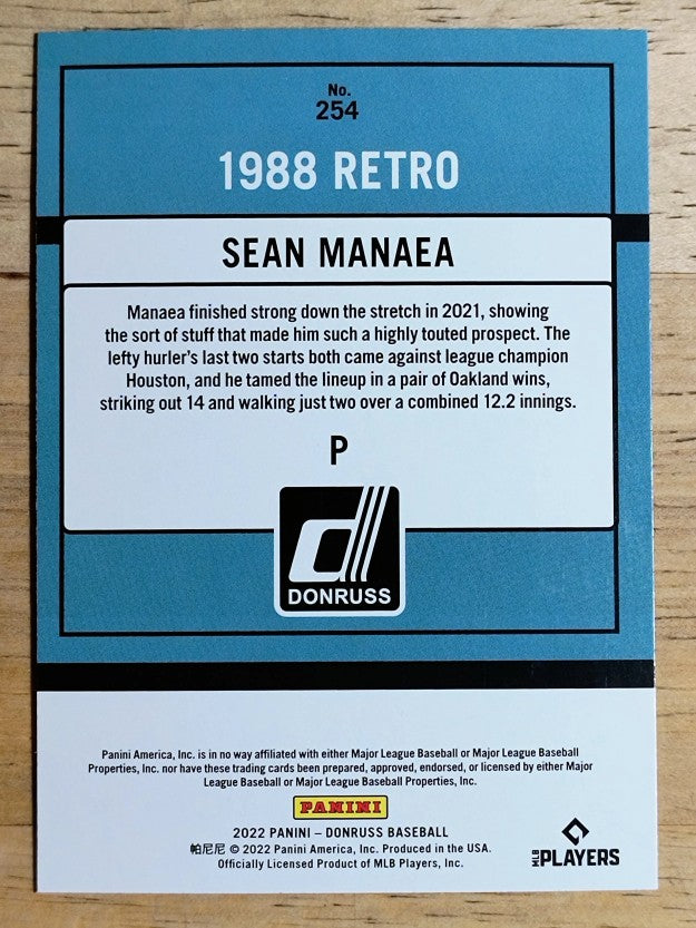 2022 Donruss Holo Blue #254 Sean Manaea RETRO