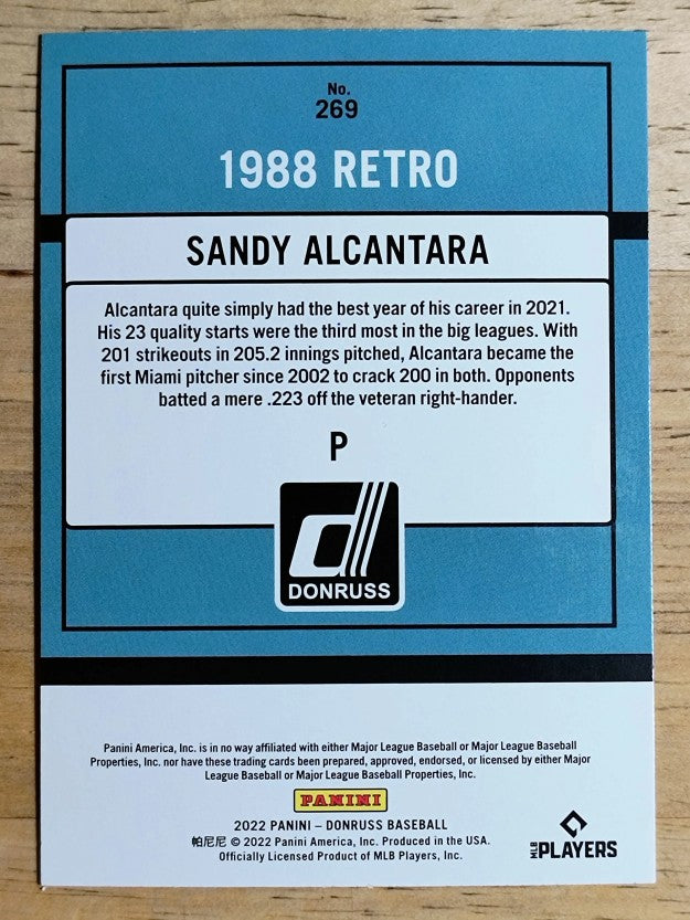 2022 Donruss Holo Blue #269 Sandy Alcantara RETRO