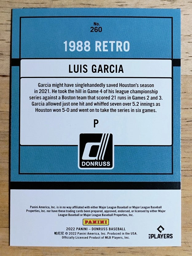 2022 Donruss Holo Blue #260 Luis Garcia RETRO