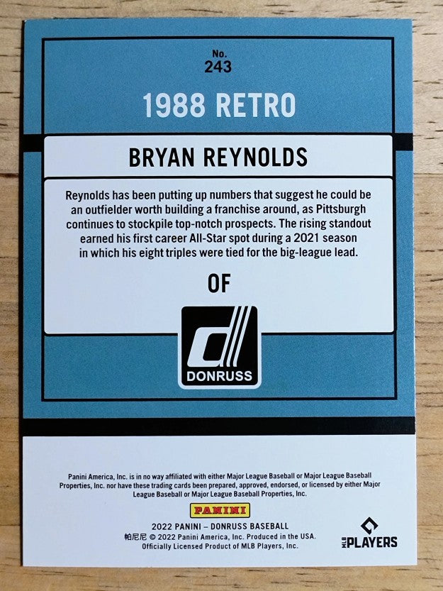 2022 Donruss Holo Blue #243 Bryan Reynolds RETRO