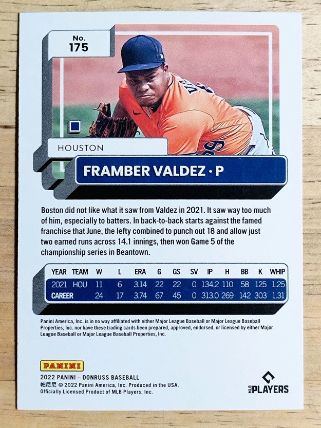 2022 Donruss Holo Blue #175 Framber Valdez