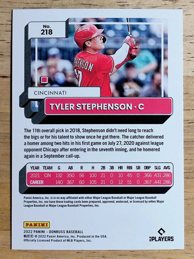 2022 Donruss Holo Blue #218 Tyler Stephenson