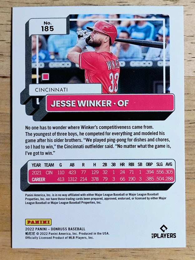 2022 Donruss Holo Blue #185 Jesse Winker
