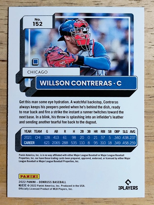 2022 Donruss Holo Blue #152 Willson Contreras