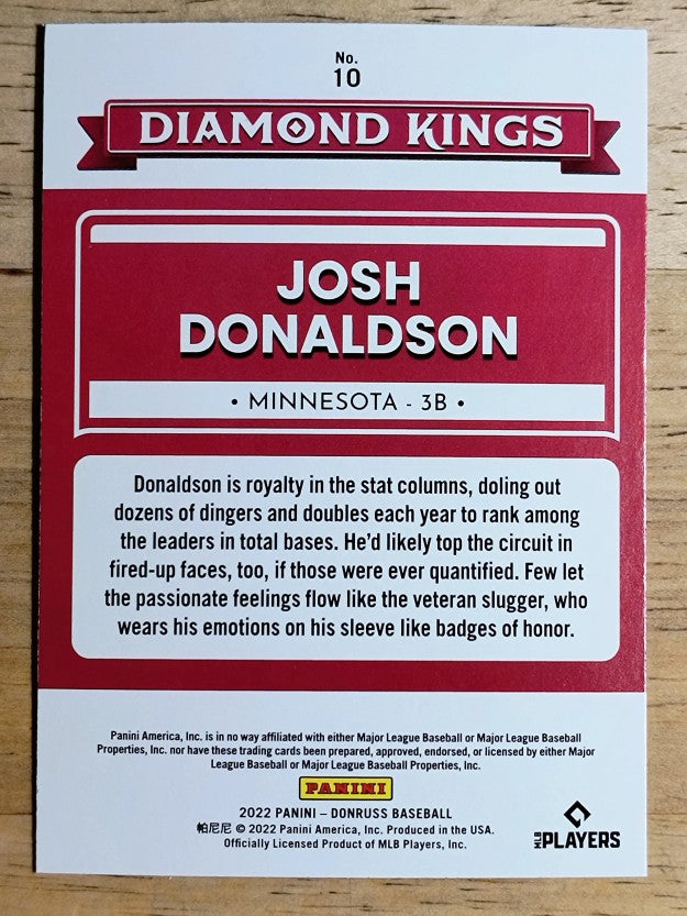 2022 Donruss Holo Blue #10 Josh Donaldson DK