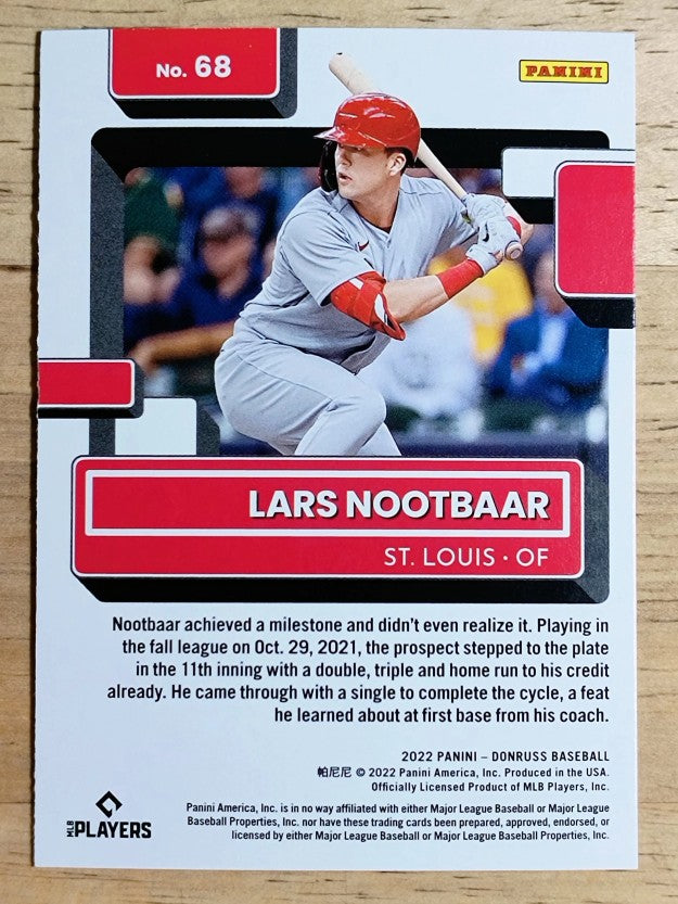 2022 Donruss Holo Blue #68 Lars Nootbaar RR
