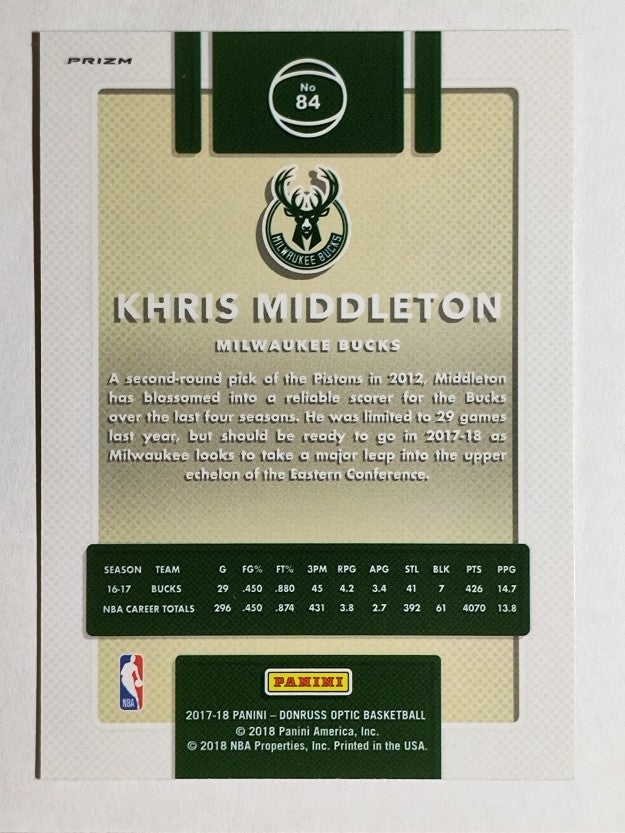 2017-18 Donruss Optic Purple #84 Khris Middleton