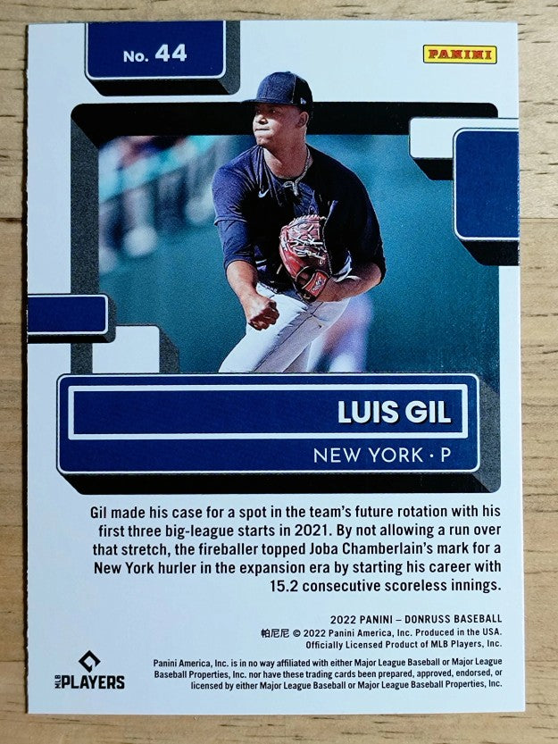 2022 Donruss Holo Blue #44 Luis Gil RR