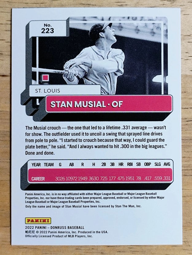 2022 Donruss Holo Blue #223 Stan Musial