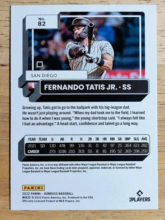 2022 Donruss Holo Blue #82 Fernando Tatis Jr.