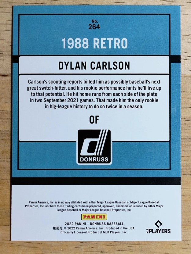 2022 Donruss Holo Blue #264 Dylan Carlson RETRO