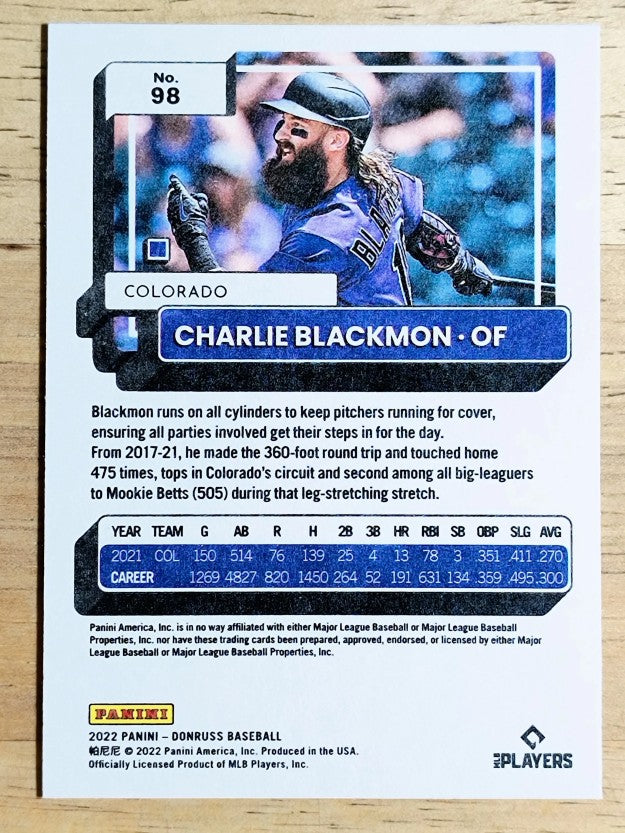 2022 Donruss Independence Day #98 Charlie Blackmon