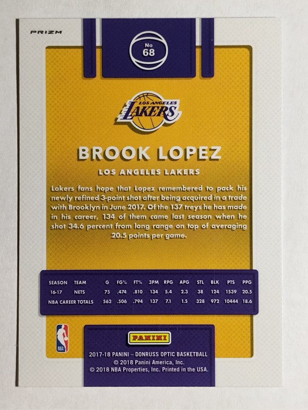 2017-18 Donruss Optic Fast Break Holo #68 Brook Lopez