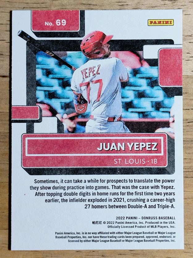 2022 Donruss Independence Day #69 Juan Yepez RR