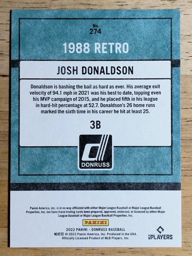 2022 Donruss Independence Day #274 Josh Donaldson RETRO