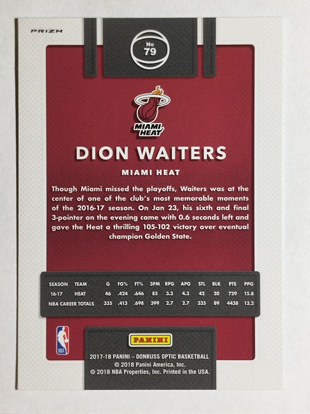 2017-18 Donruss Optic Fast Break Holo #79 Dion Waiters
