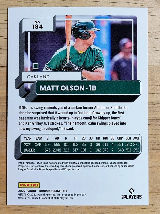 2022 Donruss Red #184 Matt Olson