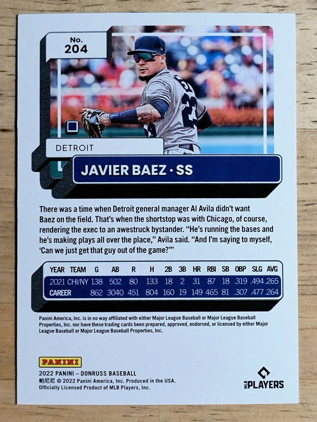2022 Donruss Red #204 Javier Baez