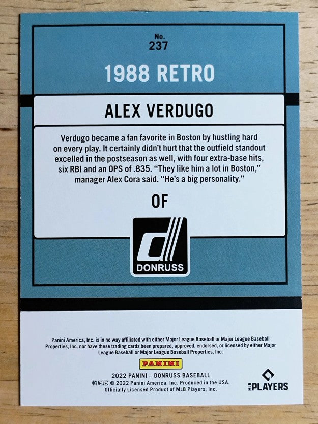 2022 Donruss Red #237 Alex Verdugo
