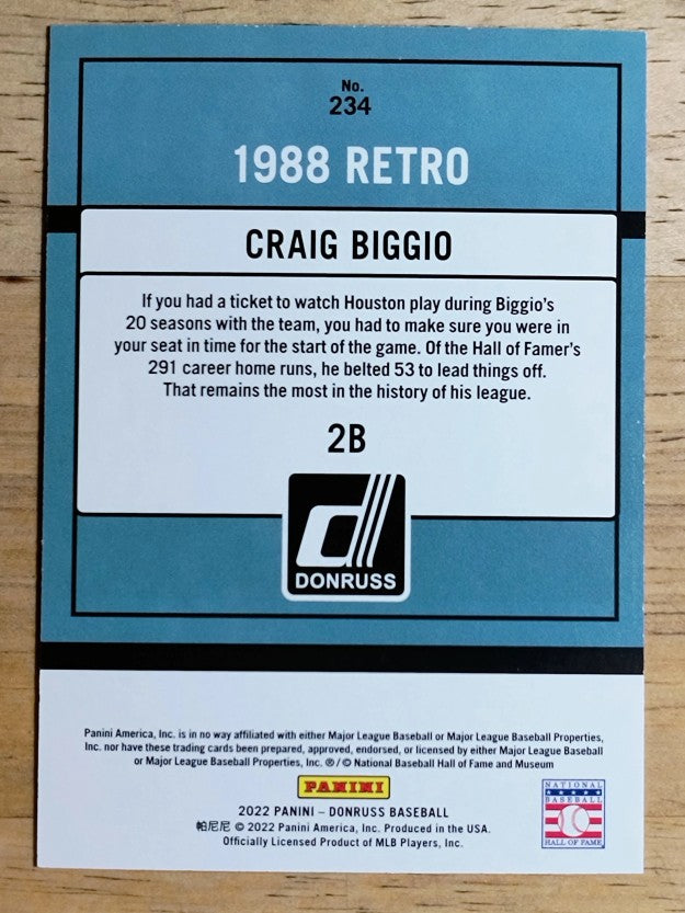 2022 Donruss Red #234 Craig Biggio